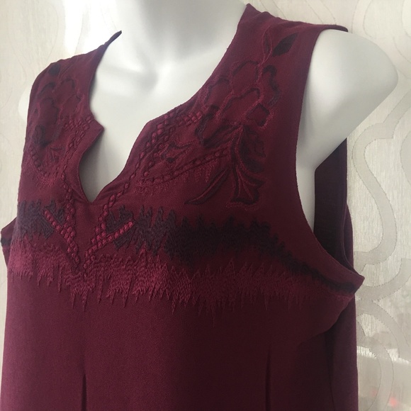 Coldwater Creak Embroidered Purple Sleeveless Top - Picture 2 of 5